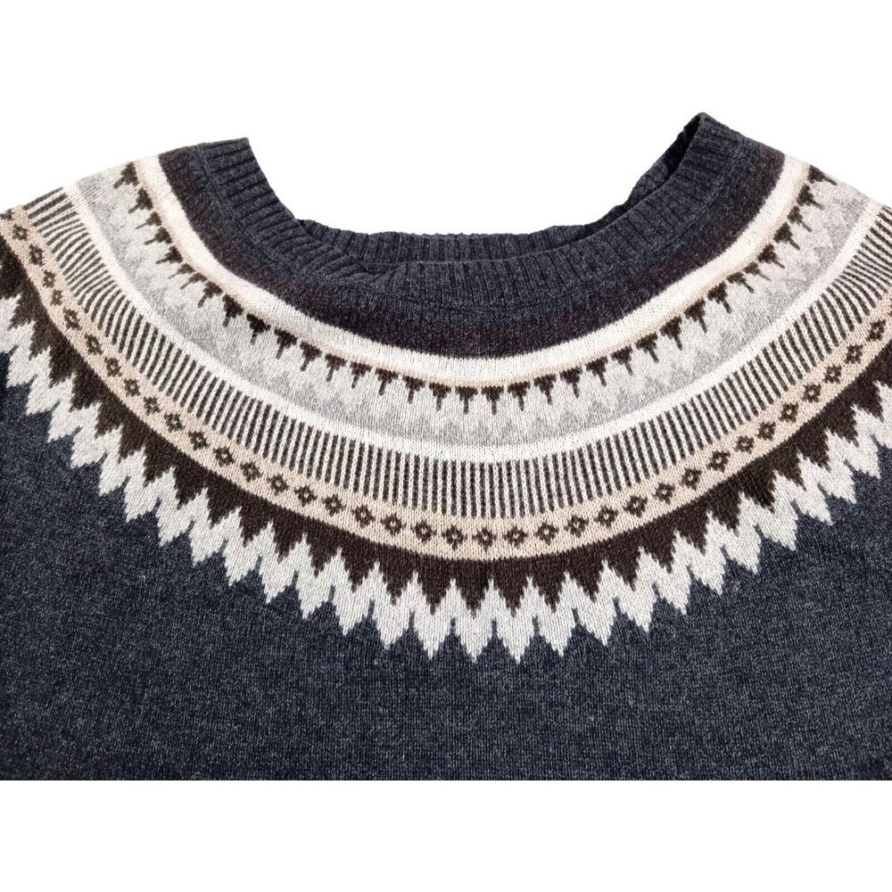 Old Navy Plus Fair Isle Sleeveless Sweater Dress Knit Womens 2X Charcoal Gray - Picture 3 of 9